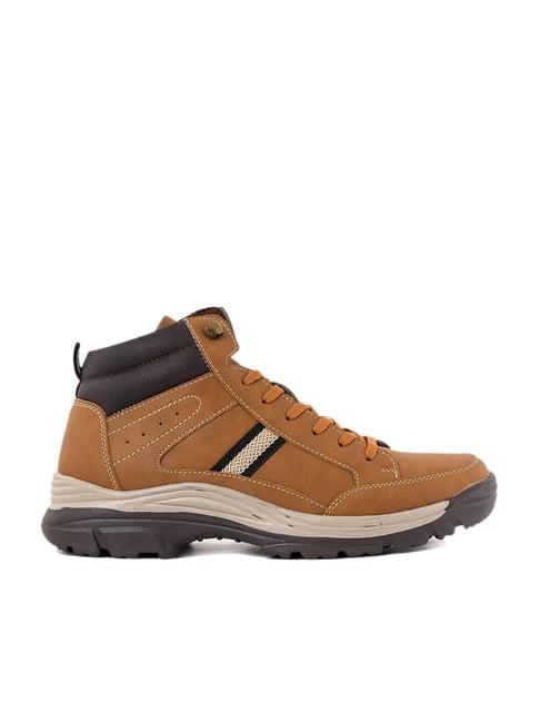 khadim men's tan derby boots