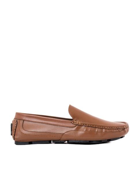 khadim men's brown casual loafers