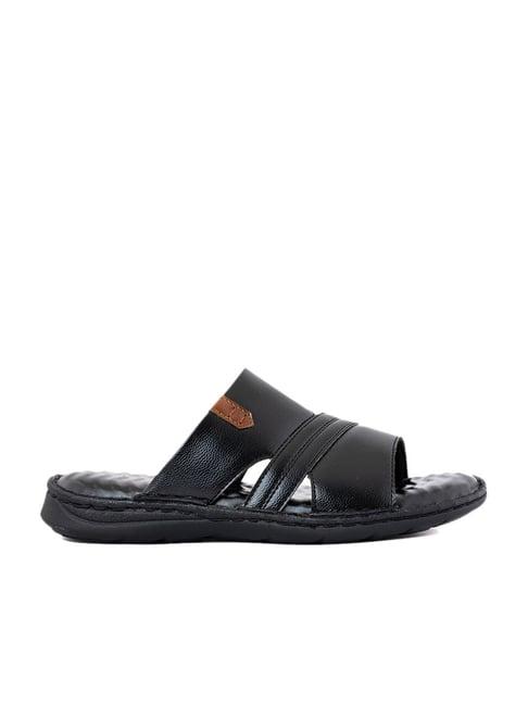 khadim men's black casual sandals