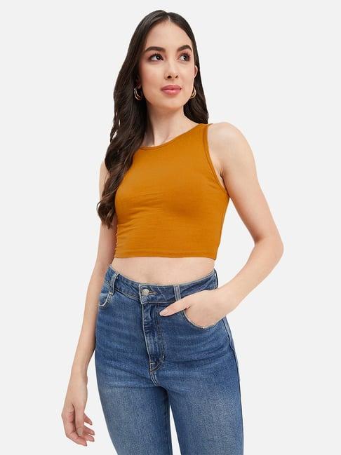 hypernation mustard crop top