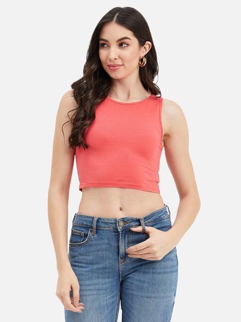 hypernation coral crop top