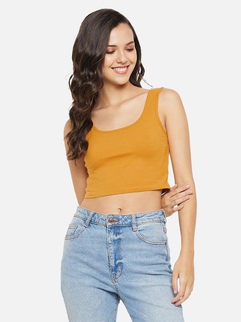 hypernation mustard crop top