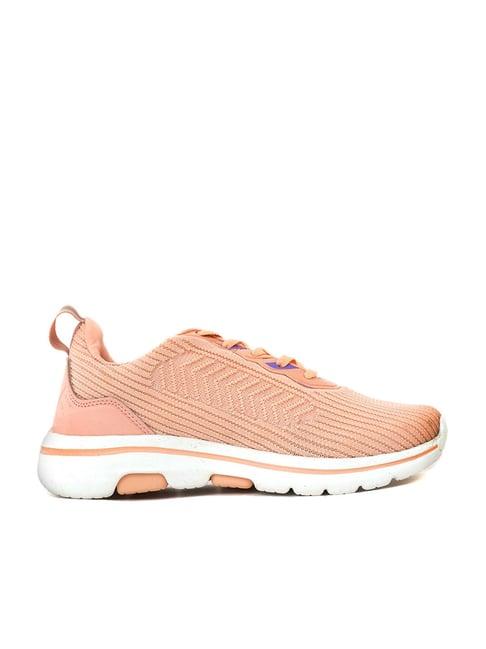 khadim women's peach running shoes