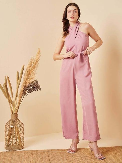 rare pink sleeveless jumpsuit