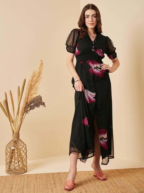 carlton london black printed maxi dress