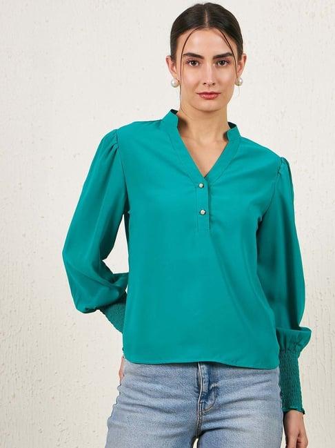 carlton london green regular fit top