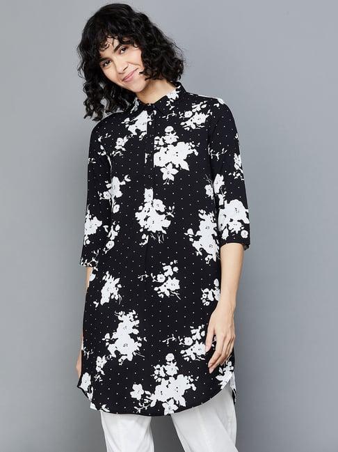 colour me by melange black printed tunic