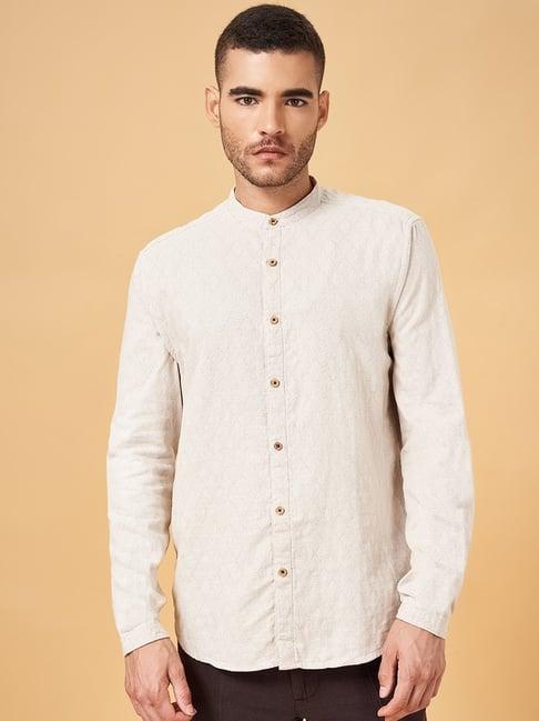 7 alt by pantaloons rust cotton relaxed fit self pattern shirt