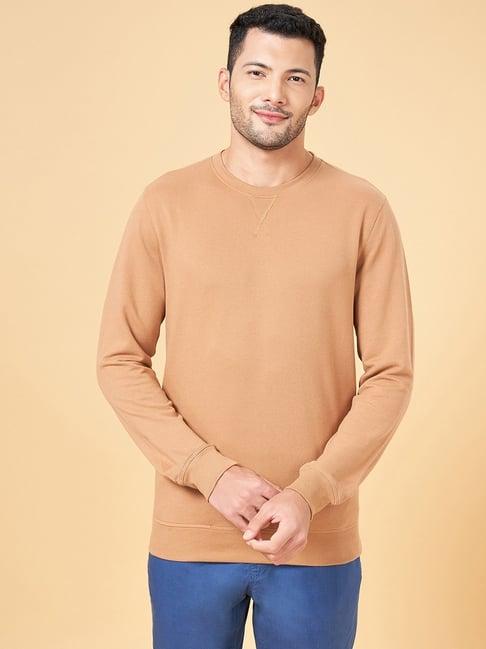 urban ranger by pantaloons tan regular fit sweatshirt