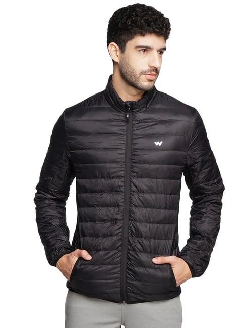 wildcraft black regular fit quilted jacket