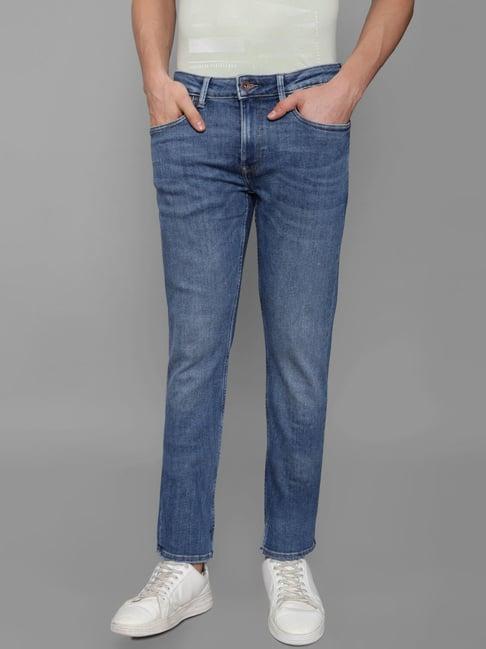 louis philippe jeans blue cotton regular fit jeans