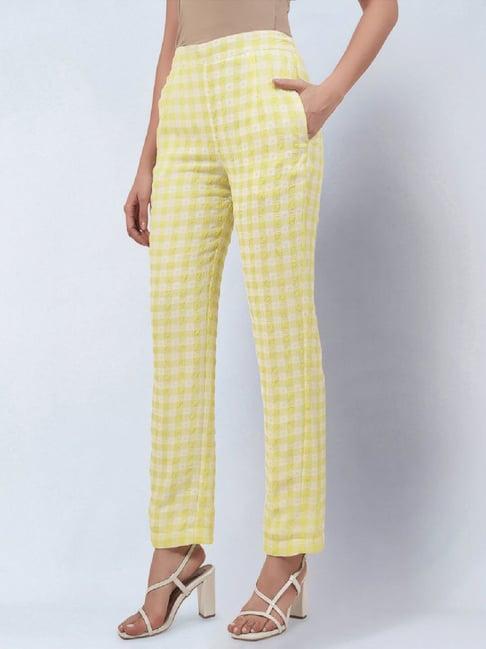 first resort by ramola bachchan citrus lemon checked pants