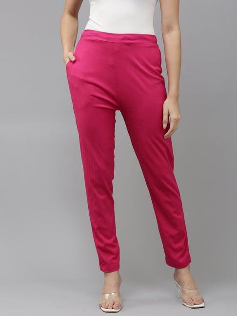 kryptic pink regular fit mid rise pants