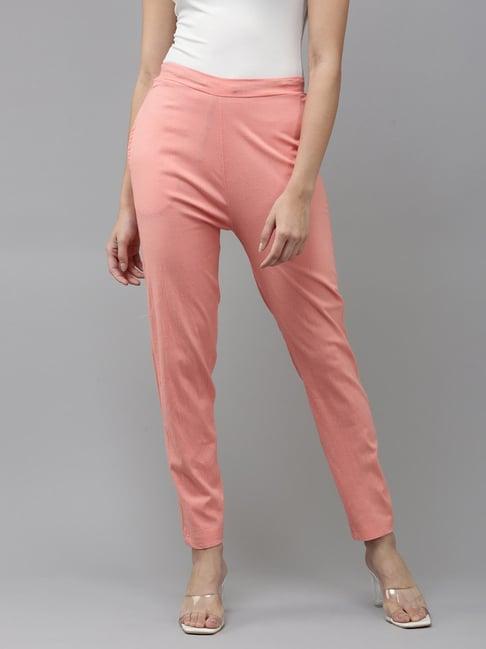 kryptic peach regular fit mid rise pants