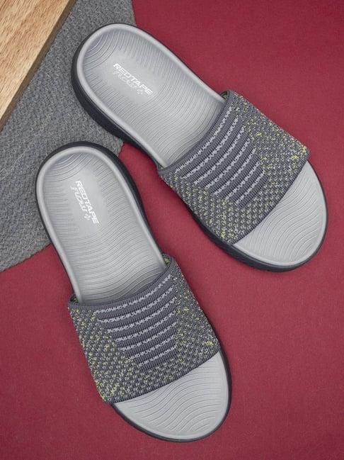 red tape men's dark grey slides