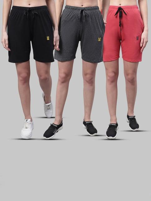 vimal jonney multicolor cotton sports shorts - pack of 3