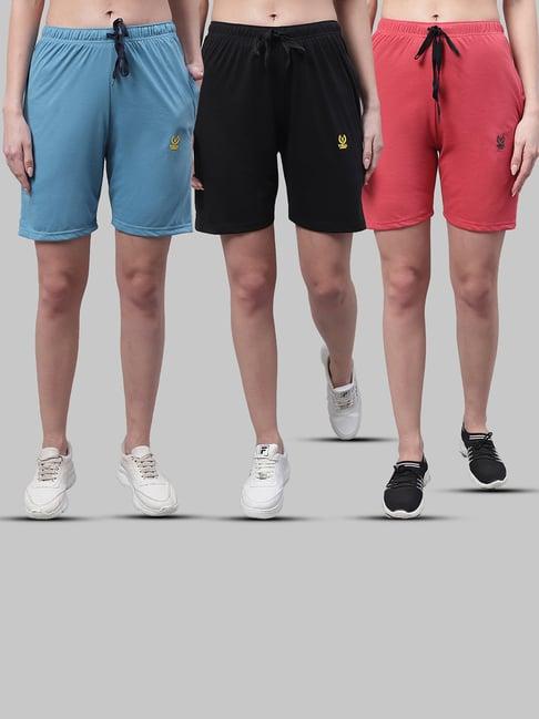 vimal jonney multicolor cotton sports shorts - pack of 3