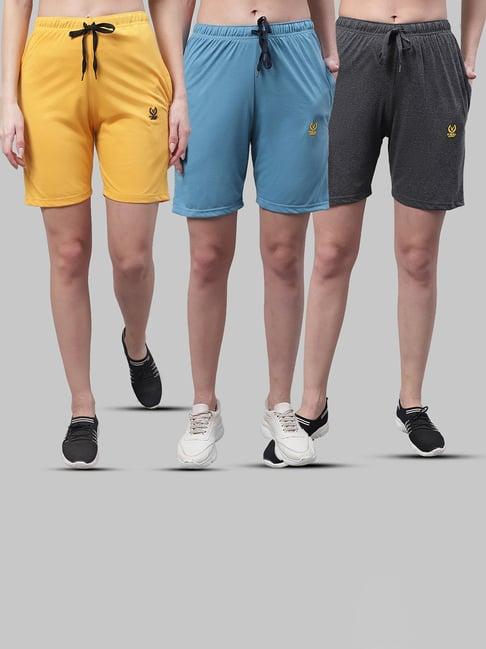 vimal jonney multicolor cotton sports shorts - pack of 3