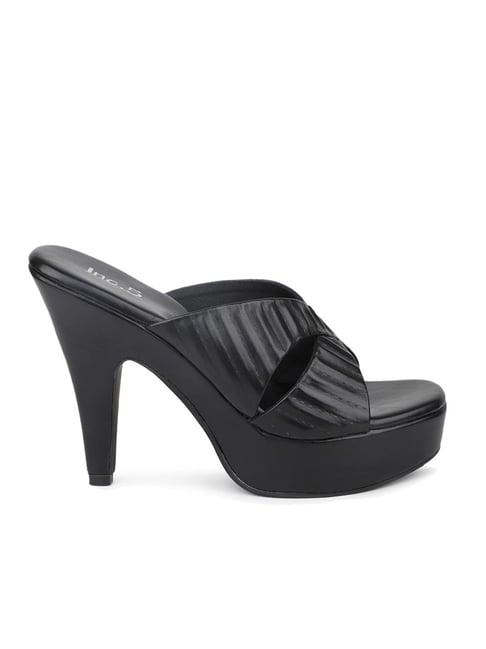 inc.5 women's black cross strap stilettos