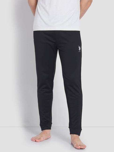 u.s. polo assn. black cotton regular fit lounge pants