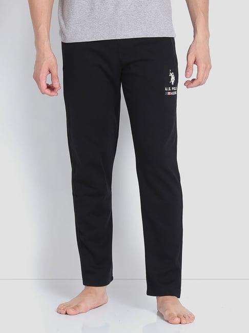 u.s. polo assn. black cotton regular fit lounge pants