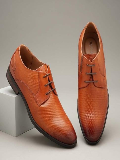 ruosh men's tan derby shoes