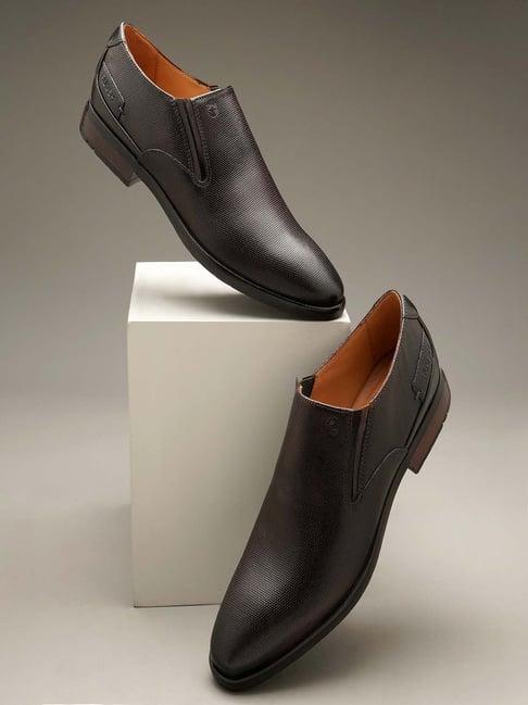 ruosh men's dark brown formal loafers