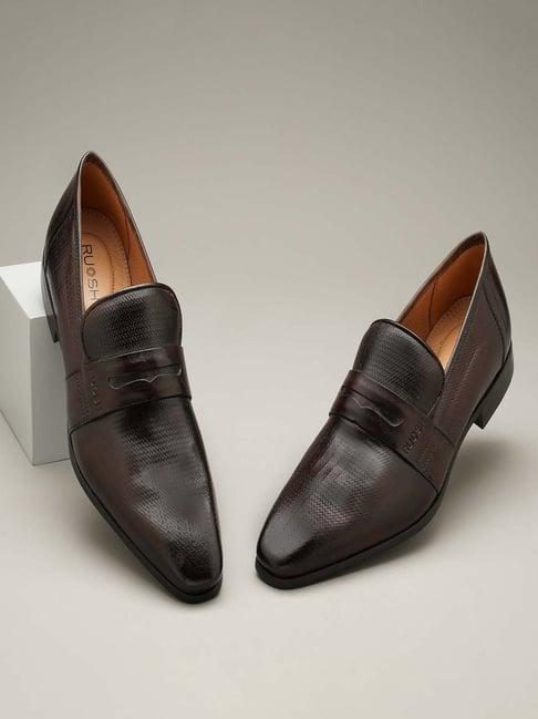 ruosh men's brown formal loafers