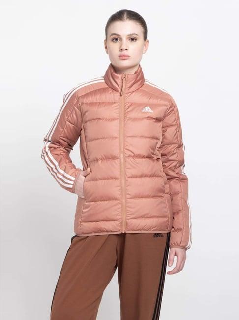 adidas peach striped padded jacket