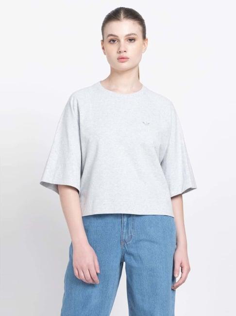 adidas originals grey cotton oversized t-shirt