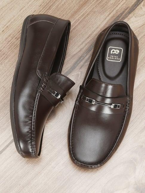 peter england men's brown casual loafers