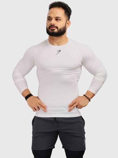 fuaark white skinny fit sports t-shirt