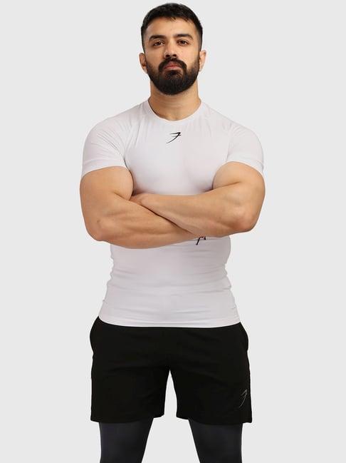 fuaark white skinny fit sports t-shirt