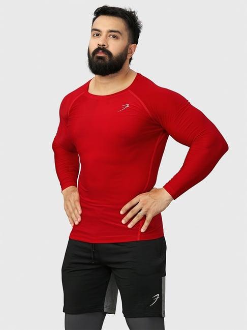 fuaark red skinny fit sports t-shirt