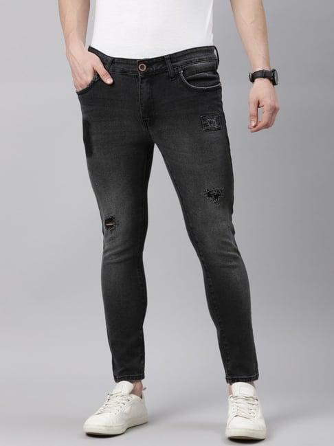 cinocci warm black cotton slim fit jeans