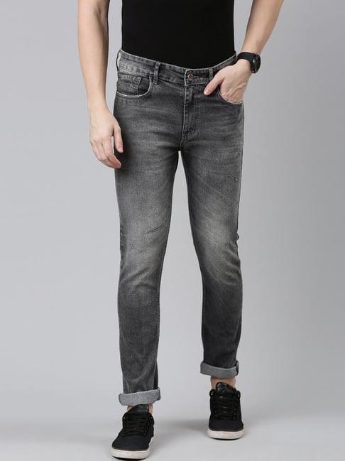 cinocci cool grey cotton slim fit jeans