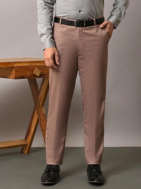 hangup rose red regular fit flat front trousers