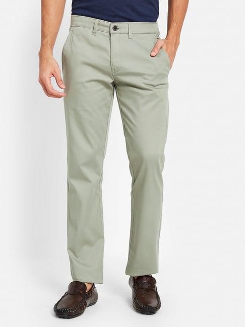 octave grey cotton regular fit chinos