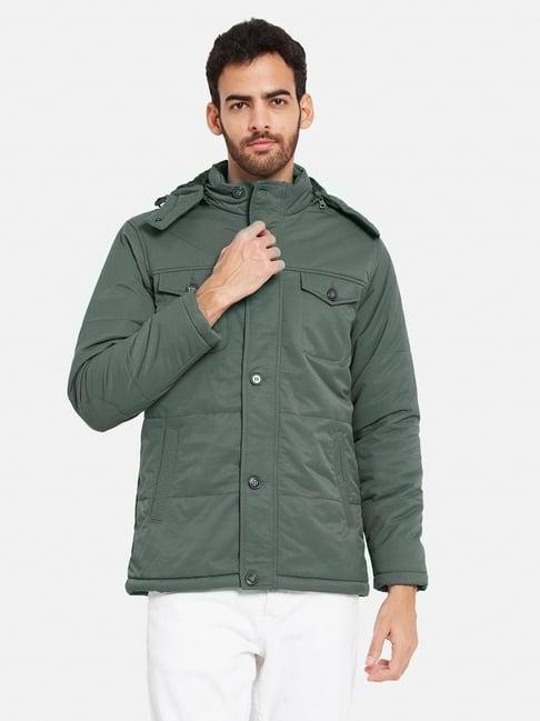 mettle grey regular fit hooded jacket