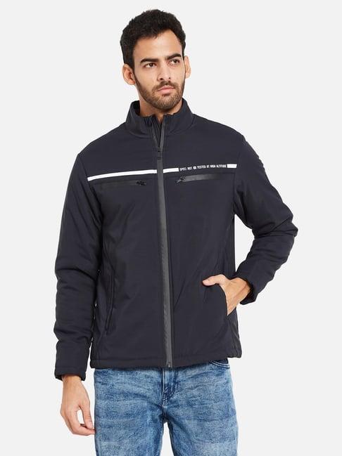 mettle navy regular fit jacket