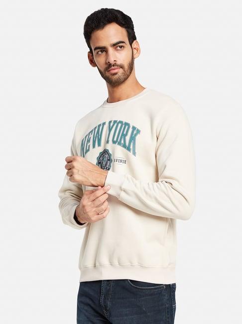 octave cream regular fit printed sweatshirt