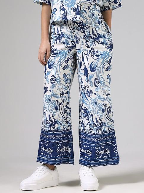 bombay paisley by westside indigo printed palazzos