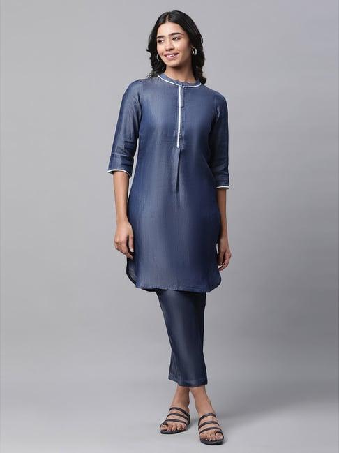 aurelia blue kurti palazzo set