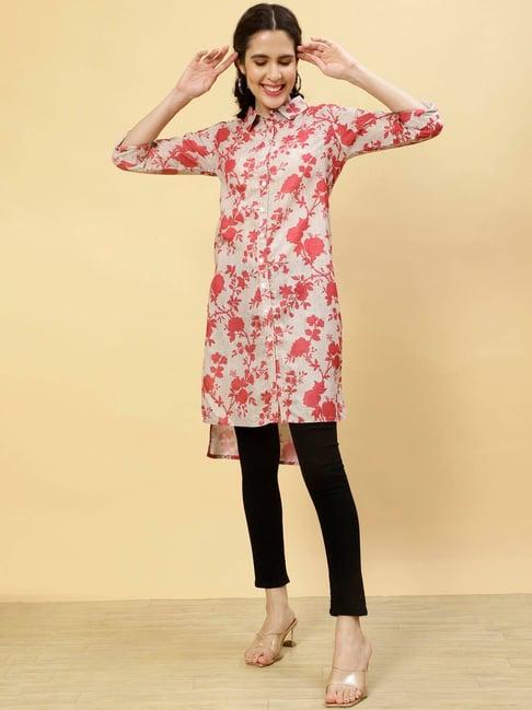 jaipur kurti beige printed kurta