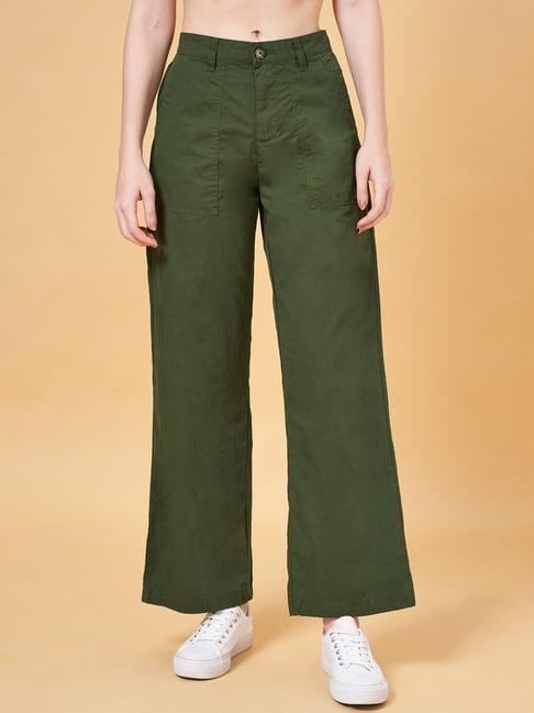 honey by pantaloons green cotton pants