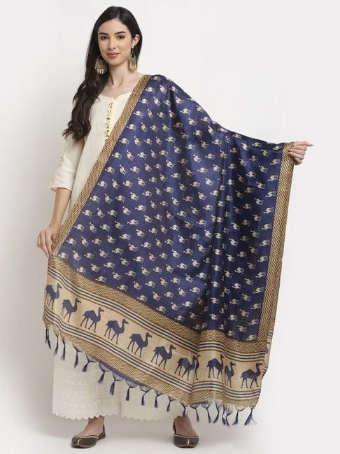 tag 7 blue printed dupatta