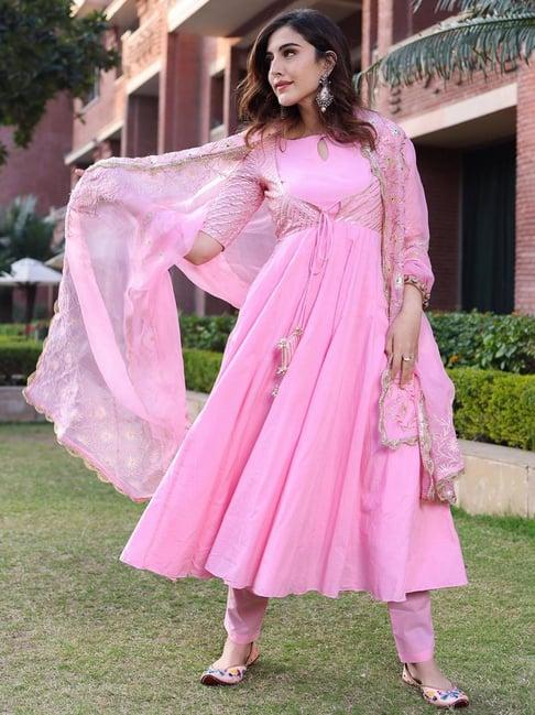 aachho pink salt gotapatti suit set