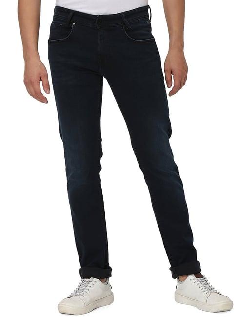 mufti navy slim fit lightly washed jeans