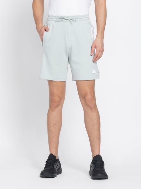 adidas fi silver grey regular fit 3 striped sports shorts