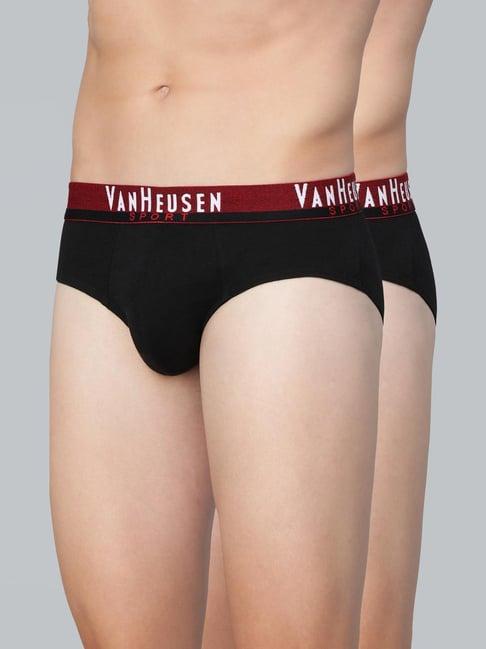 van heusen sport regular fit plush back elasticized waistband ultra soft solid briefs - pack of 2